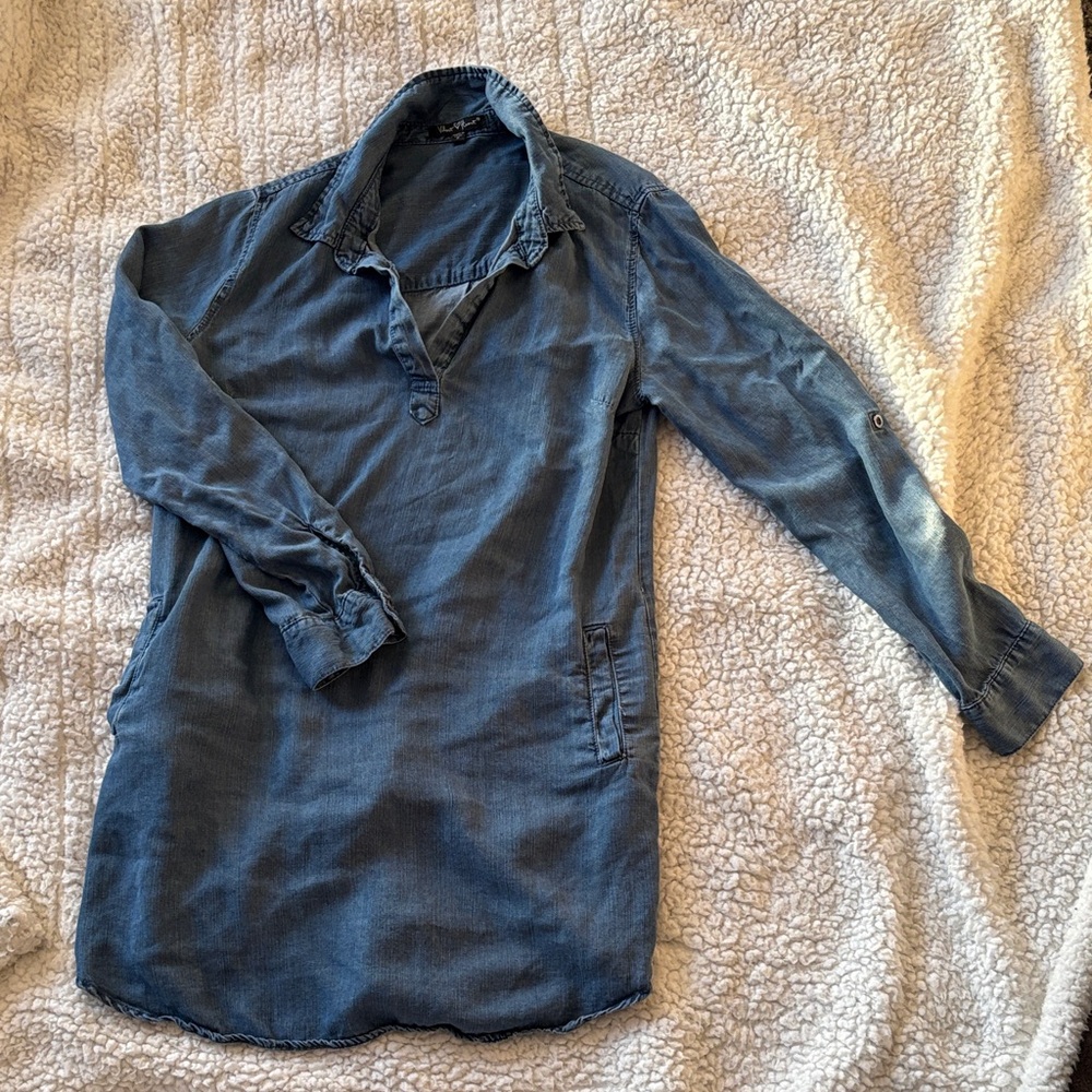 Velvet Heart Blue Long Sleeve Dress - Picture 3 of 4